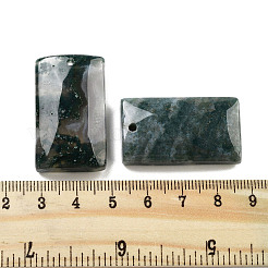 天然苔瑪瑙のペンダント  長方形チャーム  33~38x20~23x6~8.5mm  穴：2mm&nbsp;G-H007-04