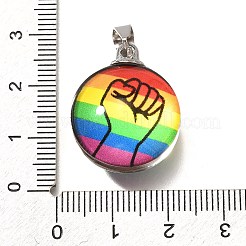 フラットラウンド201ステンレススチールアクリルパーツ  拳  24.5x19.5x12mm  穴：5.5x4mm&nbsp;STAS-U036-01P-06