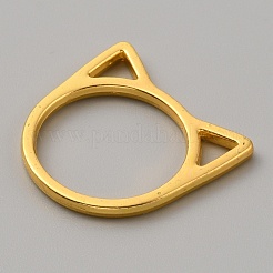 合金ペンダント  中空  猫の頭のチャーム  ゴールドカラー  20.5x21x1.5mm&nbsp;PALLOY-WH0112-04C-G