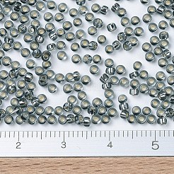 MIYUKIラウンドロカイユビーズ  日本製シードビーズ  （rr21)シルバーライニンググレー  11/0  2x1.3mm  穴：0.8mm  約1100PCS /ボトル  10 G /ボトル&nbsp;SEED-JP0008-RR0021