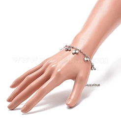 304 Stainless Steel Star Charm Bracelet with Satellite Chains for Women&nbsp;BJEW-JB08842