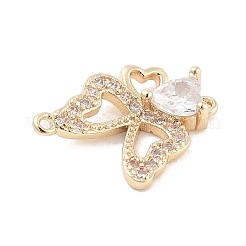 Brass Pave Clear Cubic Zirconia Hollow Connector Charms&nbsp;LS-KK-Z061-03G