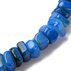 Dyed Natural Freshwater Shell Beads Stretch Bracelets for Men Women&nbsp;BJEW-JB12477-01
