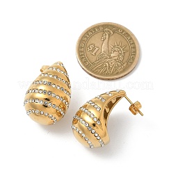 304 Stainless Steel Teardrop Stud Earrings&nbsp;EJEW-B108-06G