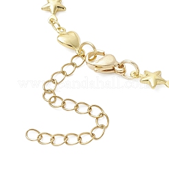 Brass Star Heart Link Chain Bracelet Making&nbsp;AJEW-JB01437