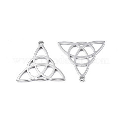 変色しない201ステンレススチールペンダント  三位一体の結び目  ステンレス鋼色  25x26x1.5mm  穴：1.8mm&nbsp;STAS-T063-166P