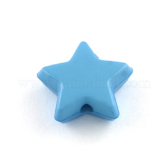 スター不透明なアクリルビーズ  ミックスカラー  14x14x5mm  穴：2mm  約1080個/500g&nbsp;SACR-Q100-M103