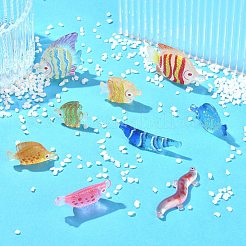 45Pcs 9 Styles Fish Transparent Resin Cabochons&nbsp;CRES-CJZ0009-01