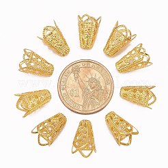 アイアン製ビーズキャップ  花  ゴールドカラー  16x10mm  穴：1.5mm&nbsp;E047Y-G-1