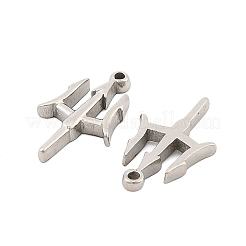 304ステンレスペンダント  トライデント  ステンレス鋼色  16.5x10x2mm  穴：1.1mm&nbsp;STAS-B099-09P