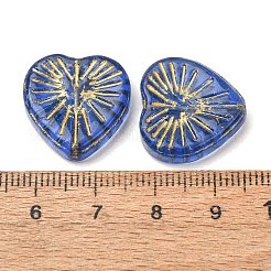 手作りランプワークビーズ  ハート  ミディアムブルー  18.5x18.5x5.5mm  穴：1.4~1.5mm  約34個/袋&nbsp;LA-CBAA1BE-03C