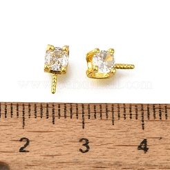 Rack Plating Brass Micro Pave Cubic Zirconia Peg Bails Pendants&nbsp;KK-F883-11G