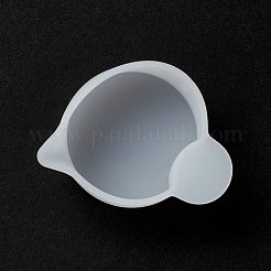 シリコンノンスティック計量カップ  キャスティングエポキシ樹脂の混合用  DIYエポキシクラフトモールドツール  ホワイト  4.6x3.5x2cm  容量：10ml（0.34fl.oz）&nbsp;DIY-P059-02
