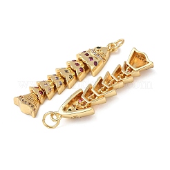 Brass Micro Pave Cubic Zirconia Pendants&nbsp;KK-C143-41C-G