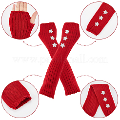 Wool Yarn Knitted Arm Warmers&nbsp;AJEW-WH20004-28A