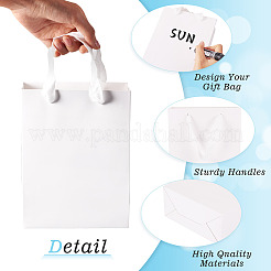 15Pcs 3 Sizes Rectangle Paper Gift Storage Tote Bags with Handle&nbsp;ABAG-TA0001-73A