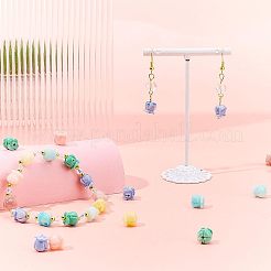 60個6色合成珊瑚ビーズ  染め  ツートン  イミテーション翡翠  チューリップ  ミックスカラー  8.5x8mm  穴：1.5mm  10個/カラー&nbsp;CORA-NB0001-01