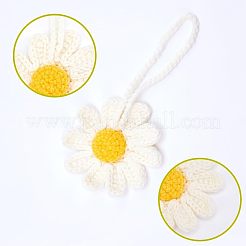 2Pcs Handmade Crochet Cotton Daisy Decoration&nbsp;HJEW-FG0001-10