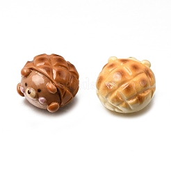 かわいい不透明樹脂製模造食品カボション  クマのパイナップルパン  ミックスカラー  13.5x19x21mm&nbsp;RESI-Z055-02