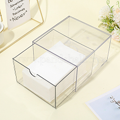 アクリル防塵引き出し収納ボックス  長方形  透明  165x153x97mm&nbsp;AJEW-WH20066-001A
