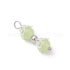 4Pcs 4 Colors Baking Paint Imitation Jade Glass Pendants&nbsp;PALLOY-JF04184