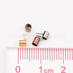 1 Box 6 Colors Antique Bronze & Red Copper & Golden & Silver & Platinum & Black Tube Brass Crimp Beads&nbsp;KK-X0037-NR-B