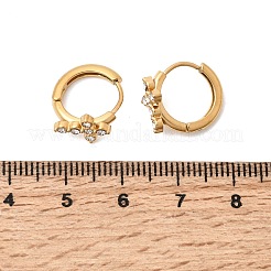 Cross 304 Stainless Steel Rhinestone Hoop Earrings&nbsp;EJEW-P344-05G