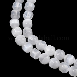 天然セレナイトビーズ連売り  ドラム  ホワイト  9x8mm  穴：0.9~1mm  約45個/連  15.35''（39センチメートル）&nbsp;G-F805-01