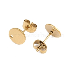 Ion Plating(IP) 304 Stainless Steel Stud Earring Findings&nbsp;STAS-P198-25-8mm-G