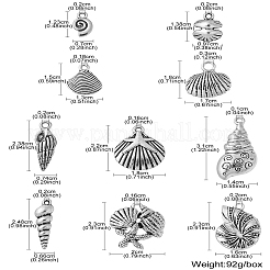 50Pcs 10 Style Tibetan Style Alloy Pendants&nbsp;TIBEP-CJ0003-46