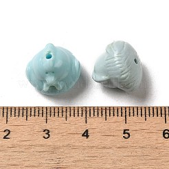合成サンゴ刻まれたビーズ  染め  ミックスカラー  ひよこ  12.5~13x13.5~14x13~14mm  穴：1.4~1.5mm&nbsp;CORA-A011-01A