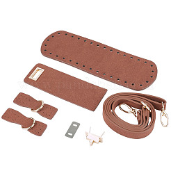 Diypuレザー編みかぎ針編みバッグ  ボトムとショルダーストラップ付き  DIYクラフトショルダーバッグアクセサリー用  ココナッツブラウン&nbsp;DIY-WH0167-30B