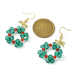 Christmas Theme Imitation Austrian Crystal Dangle Earrings&nbsp;EJEW-TA00468