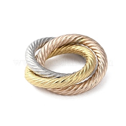 304ステンレススチールリンクリング  三重の円  ミックスカラー  17x5mm  内径：10.5mm&nbsp;STAS-Z128-02M