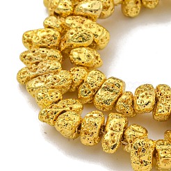 Electroplated Natural Lava Rock Beads Strands&nbsp;G-I360-U02-01
