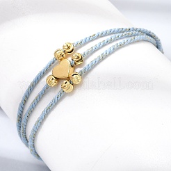 Polyester Multi-Strand Bracelets&nbsp;FB-CBA983F-02G-02