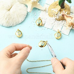 4Pcs 2 Styles Brass Enamel Locket Pendants&nbsp;KK-CJ0005-56