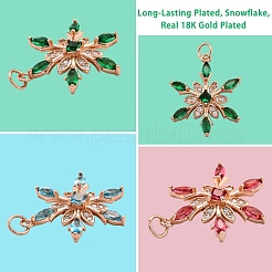 6Pcs 3 Style Brass Cubic Zirconia Pendants&nbsp;sgZIRC-SZ0001-80RG