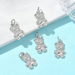 SHEGRACE Brass Micro Pave Clear Cubic Zirconia Pendants&nbsp;XGRQ3P254-633P