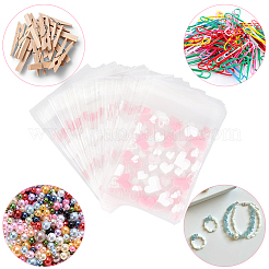 250Pcs Heart Printed Transparent OPP Cellophane Storage Bags&nbsp;OPP-SP0001-08