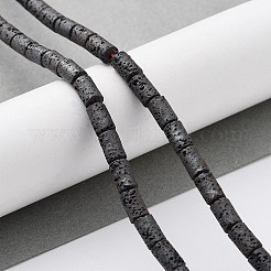 天然溶岩岩ビーズ連売り  艶消し  コラム  4x6~6.5mm  穴：1mm  約60個/連  15.75''（40センチメートル）&nbsp;G-H303-C22