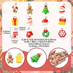 24Pcs 12 Styles Christmas Theme Opaque Resin Pendants&nbsp;RESI-FS0001-86A