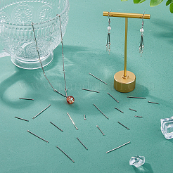 100個 5スタイル 304ステンレススチールコネクタチャーム  バーリンク  ステンレス鋼色  10~35x2x1mm  穴：1mm  20個/スタイル&nbsp;STAS-DC0016-21