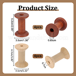 8種類のスタイルの木製ボビン2個  コラム  ミックスカラー  18~50x35~52mm  4個/スタイル&nbsp;FIND-PH0028-10