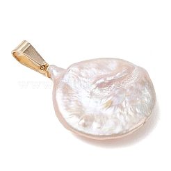Natural Baroque Keshi Pearl Pendants with Stainless Steel Snap on Bails&nbsp;PALLOY-JF05101