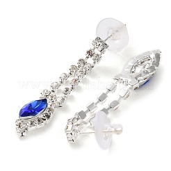 Alloy Rhinestone Rectangle Pendant Necklaces & Horse Eye Stud Earring Sets for Women&nbsp;SJEW-U001-01P-04