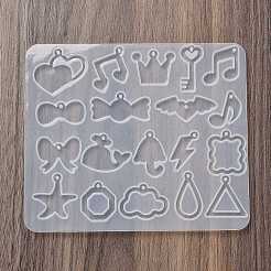 動物のイヤリングペンダント DIY シリコン型  レジン型  UVレジン用  エポキシ樹脂工芸品作り  透明  110x129x4mm  内径：10~7x15~34mm  穴：1.8mm&nbsp;X1-DIY-Q033-04D