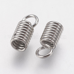 変色しにくい304ステンレススチールコードエンド  エンドキャップ  コラム  ステンレス鋼色  8x3mm  穴：2mm  インナー：2mm&nbsp;STAS-F141-21P-8.5x3.5