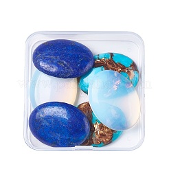 Opalite & Natural Lapis Lazuli & Dyed Synthetic Turquoise Cabochons&nbsp;G-JP0001-14