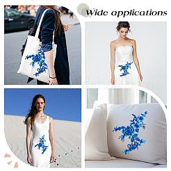 Flower Polyester Embroidery Sew on Appliques&nbsp;PATC-WH0020-33E